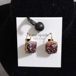 kate spade Colorful Glitter Stud Earrings With Dust Bag